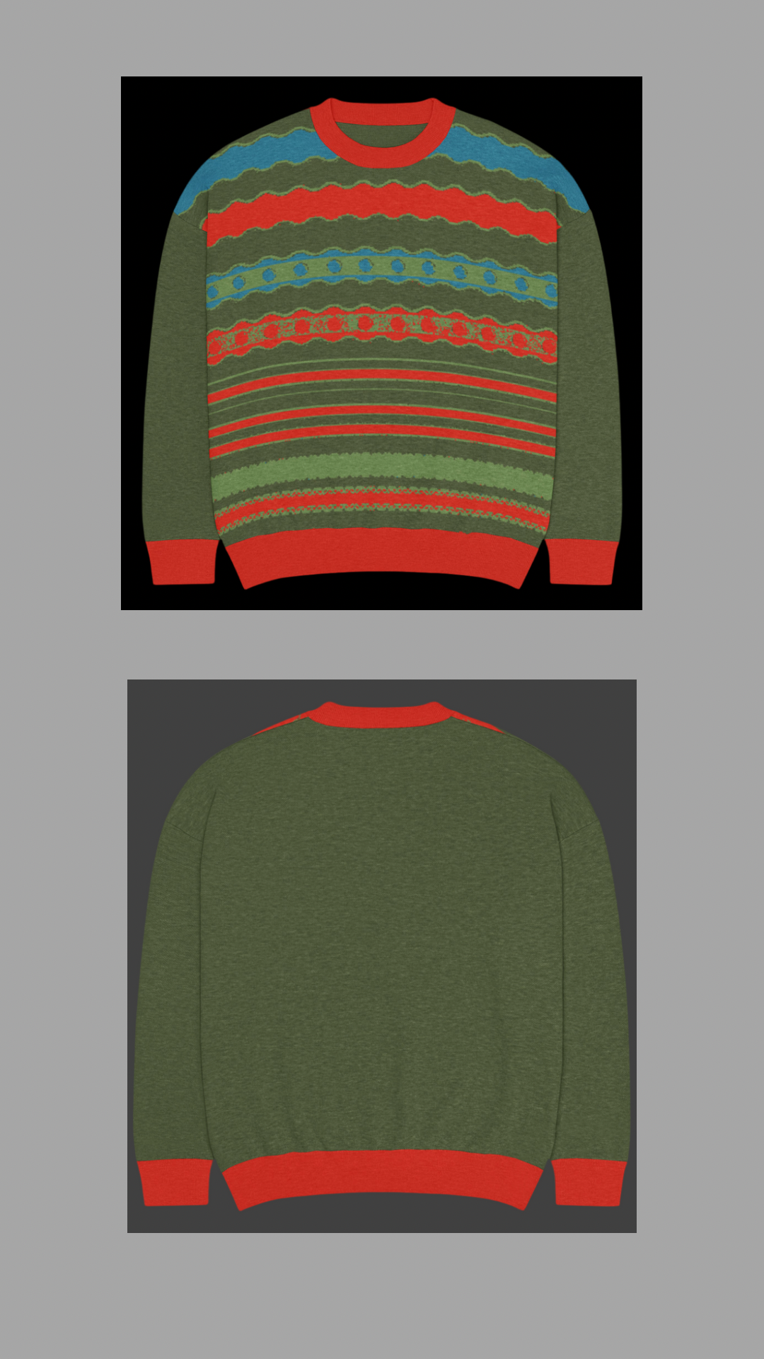 Relaxed fit knitted crew neck sweater