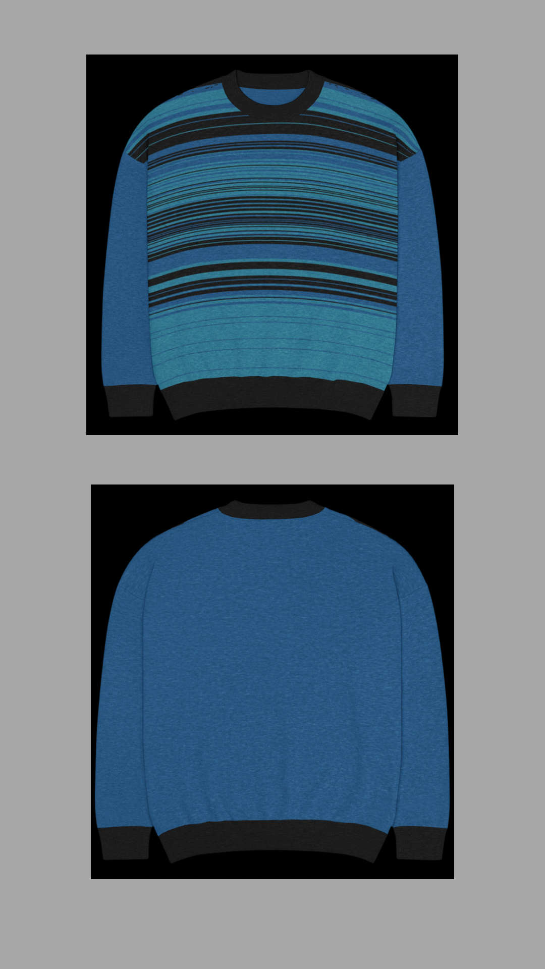 Relaxed fit knitted crew neck sweater