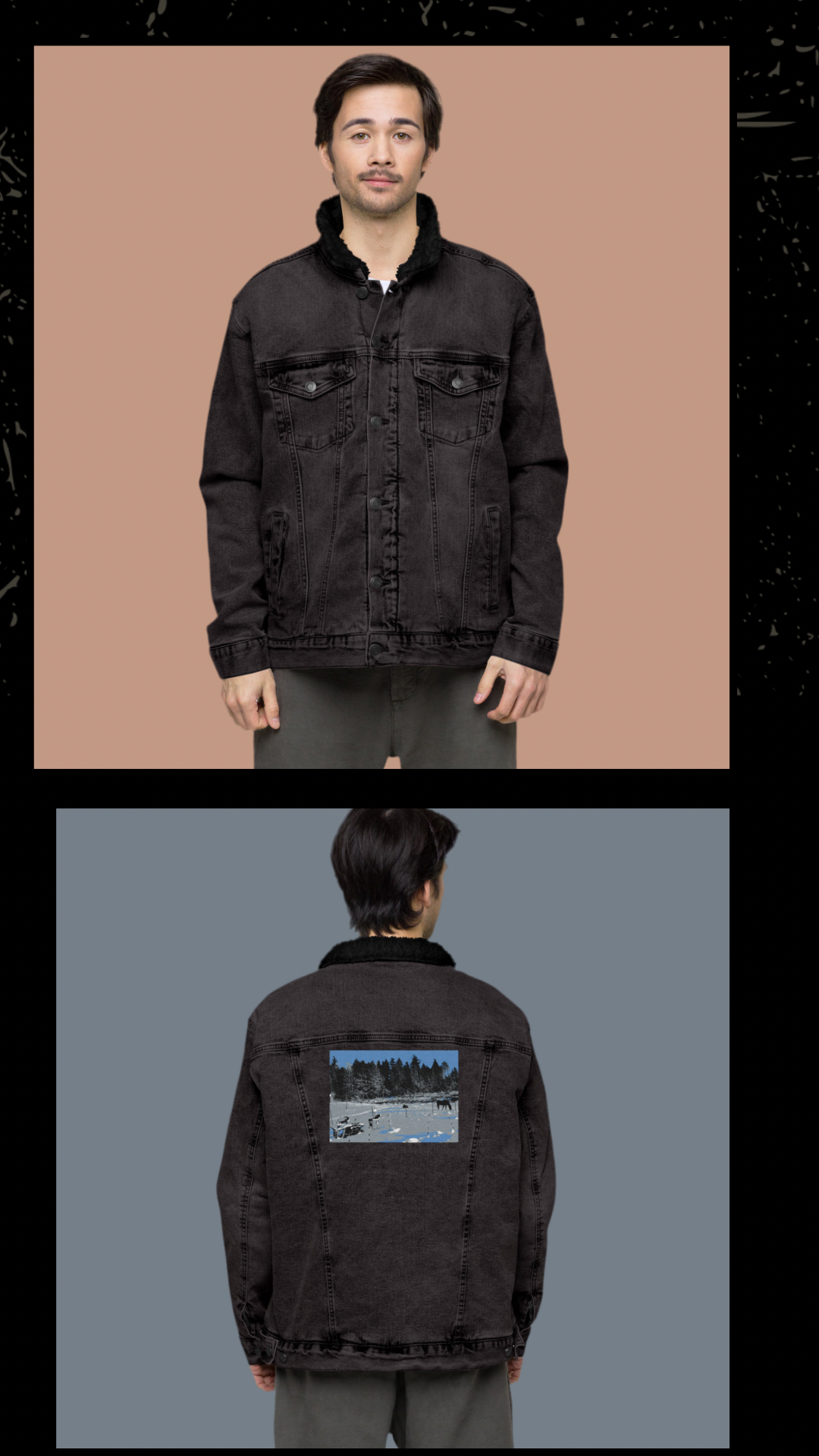 Unisex denim sherpa jacket