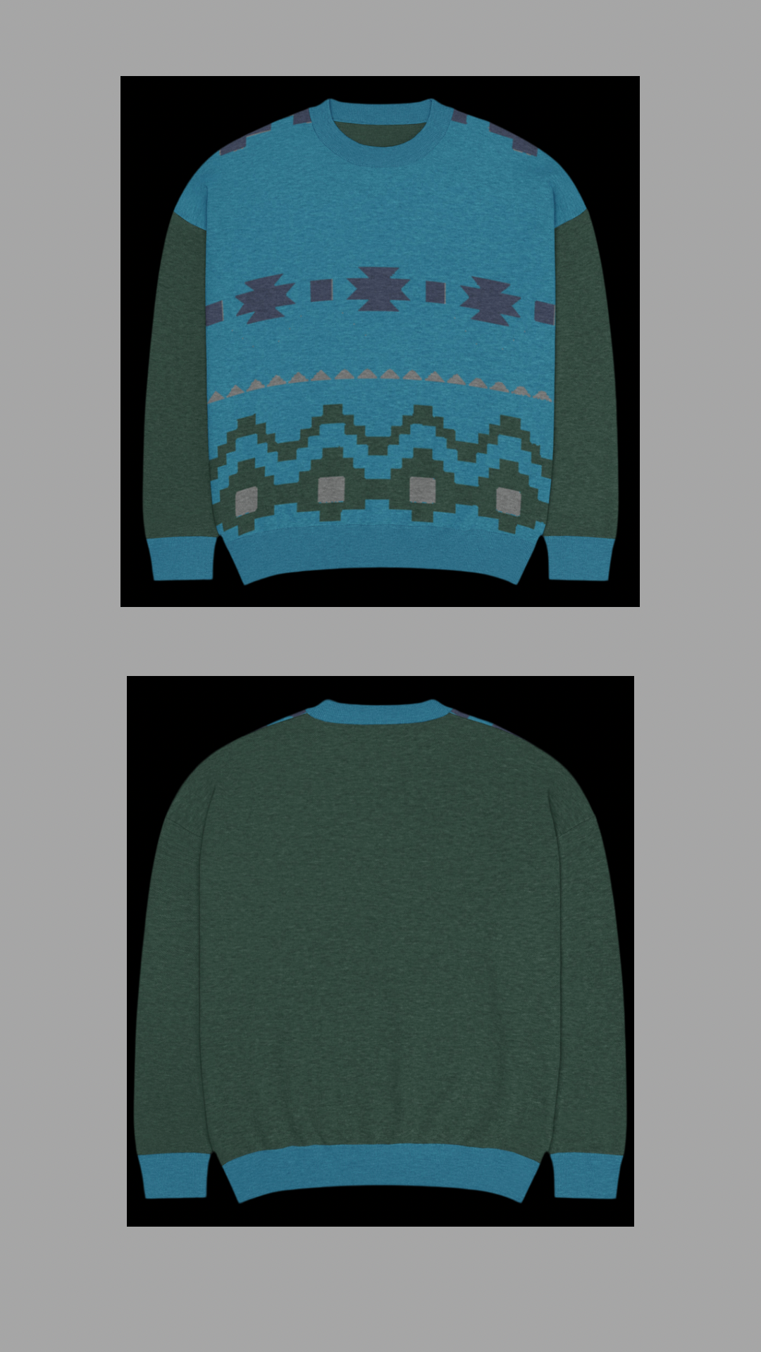 Relaxed fit knitted crew neck sweater
