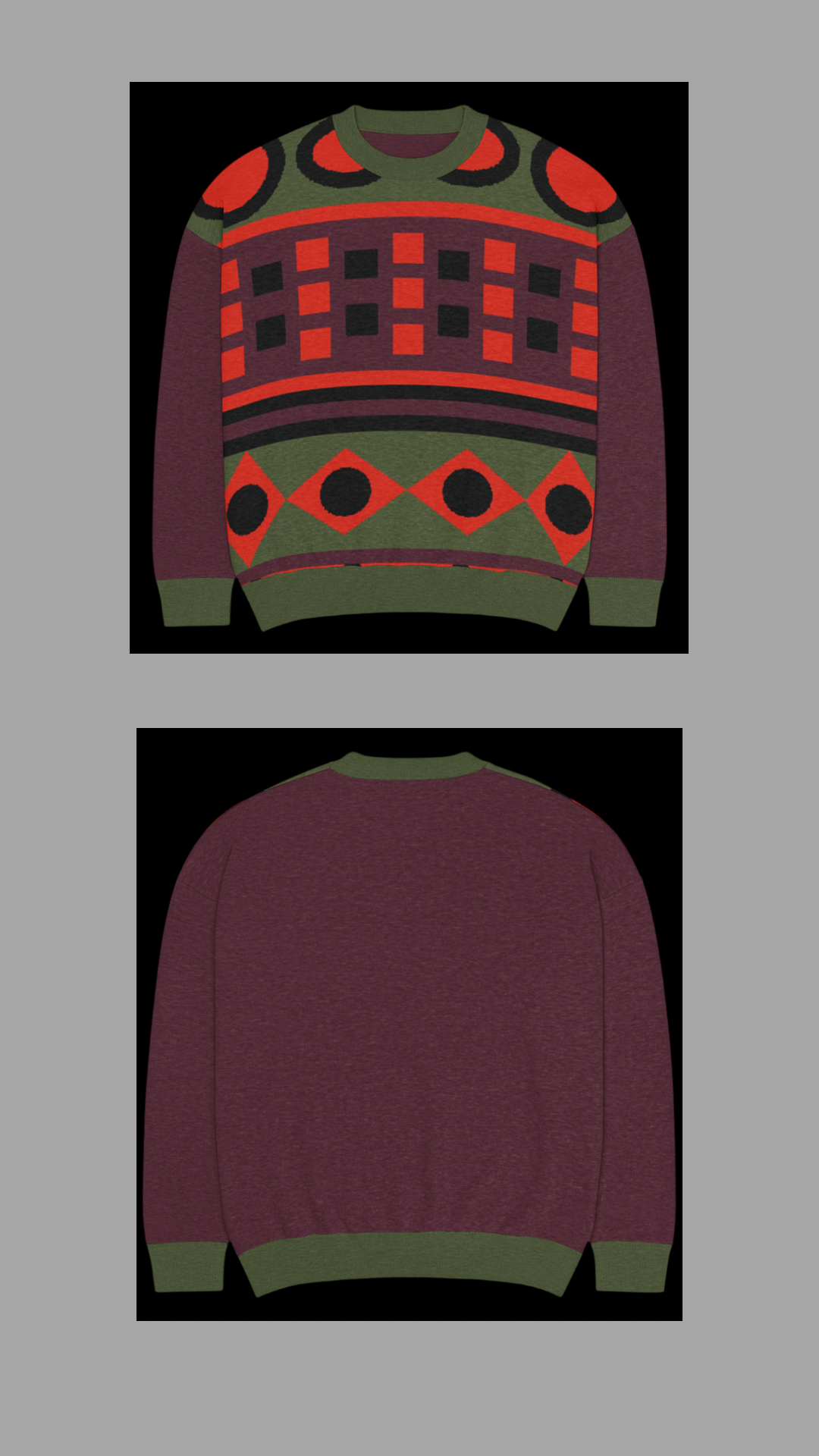 Relaxed fit knitted crew neck sweater