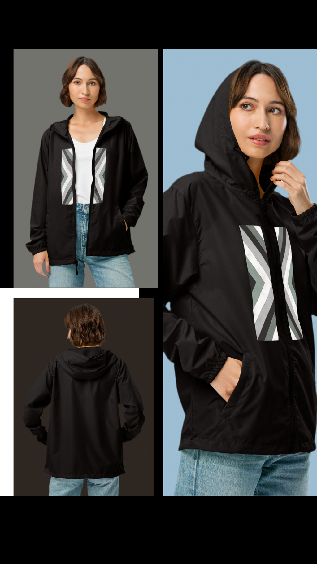 Unisex lightweight zip up windbreaker
