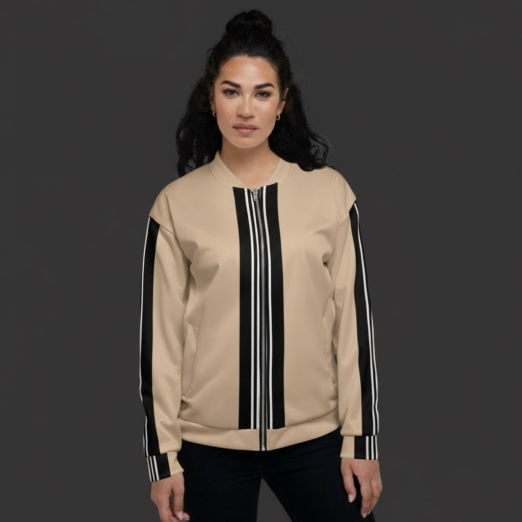 Vibrant All-Over Print Bomber Jacket - Unisex Polyester Fleece