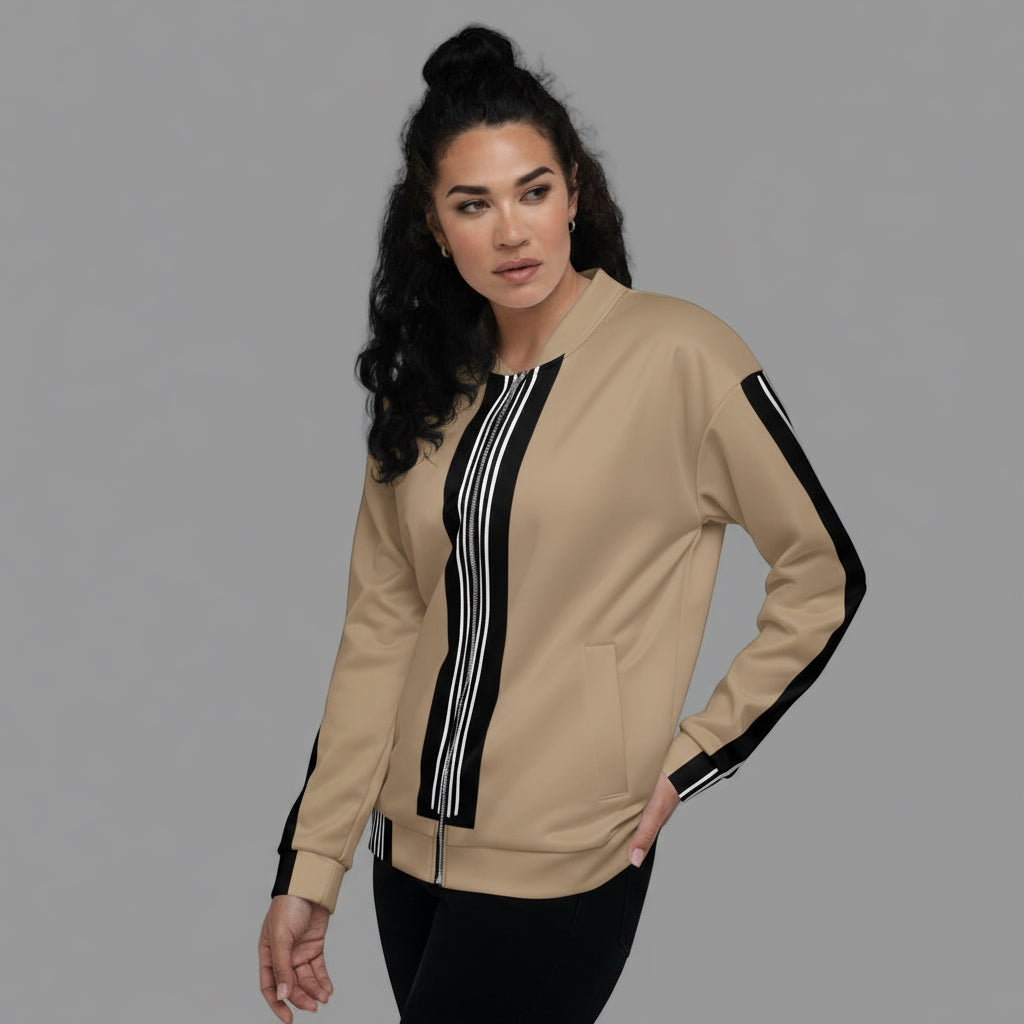 Vibrant All-Over Print Bomber Jacket - Unisex Polyester Fleece