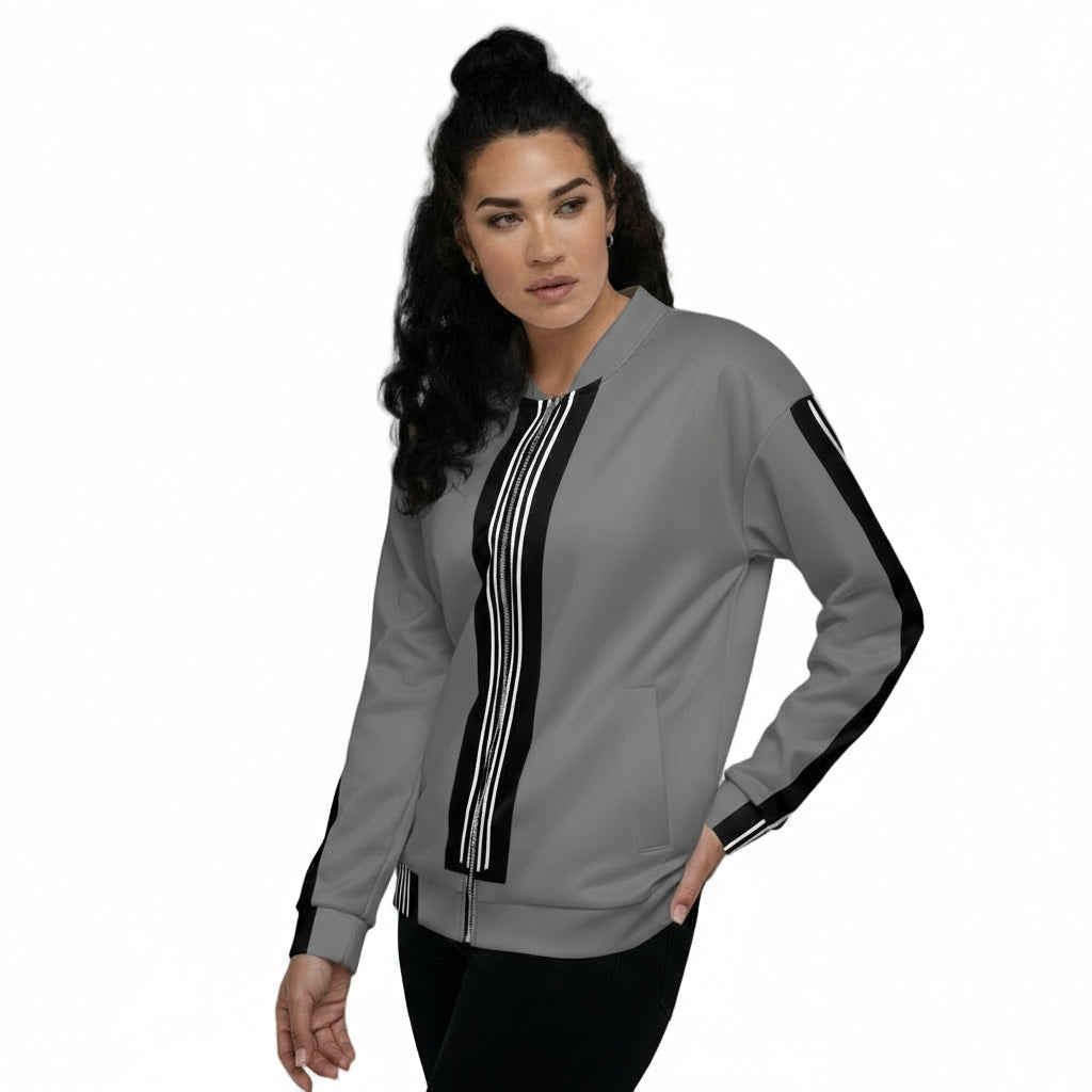 Vibrant All-Over Print Bomber Jacket - Unisex Polyester Fleece