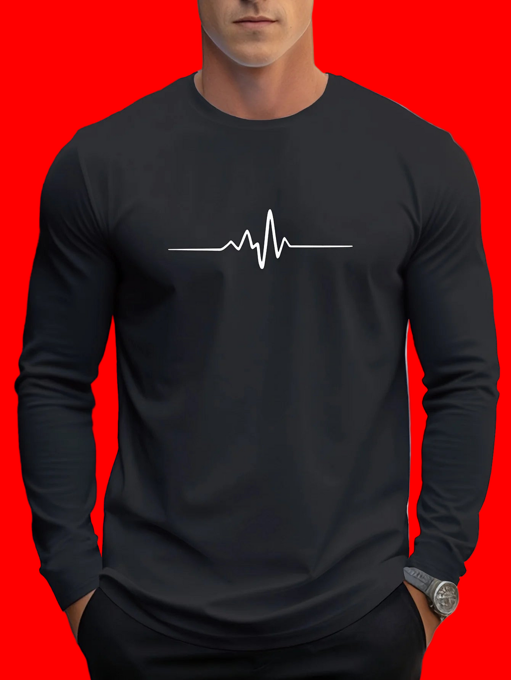 Men's Long Sleeve 3D Striped T-Shirt - Casual Spring Autumn 2025